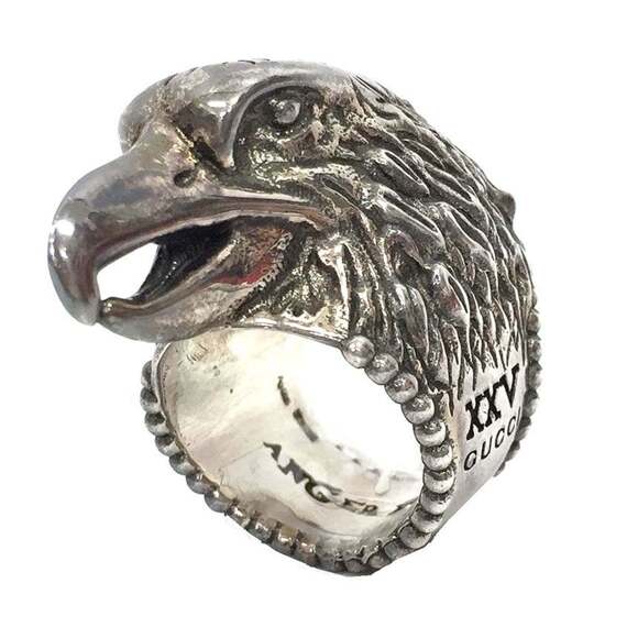 Gucci ANGER FOREST Eagle Head Ring #12 Silver AG925 Design Men's and Women's